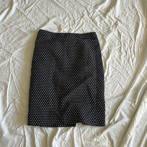 J Crew No 2 Pencil Navy and White Polka Dot Skirt Size 0